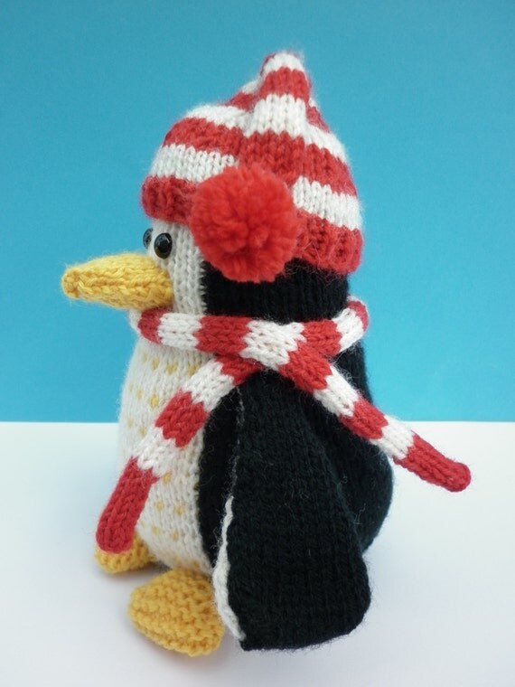 Knitted Toy Penguin Pattern - Plumley the Penguin from LynneRoweTheWoolnest o...
