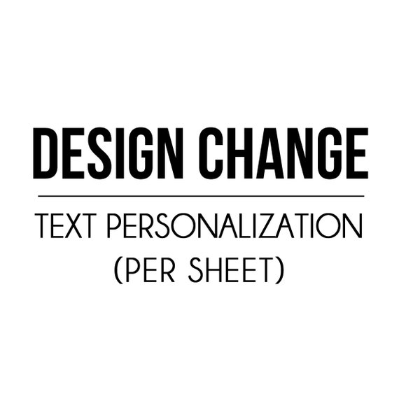 Design Change - Text Personalization (per sheet) - Petite Party Studio Il_570xn