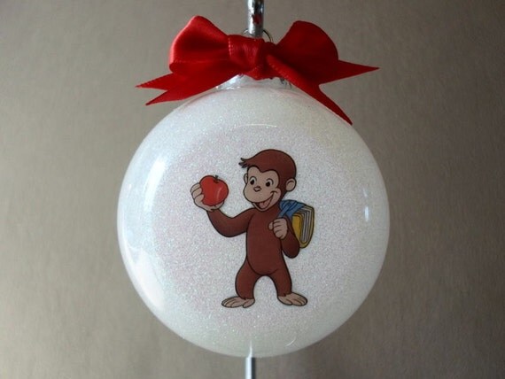 handmade curious george 3 glass ball christmas by handmade curious george 3 glass ball christmas by