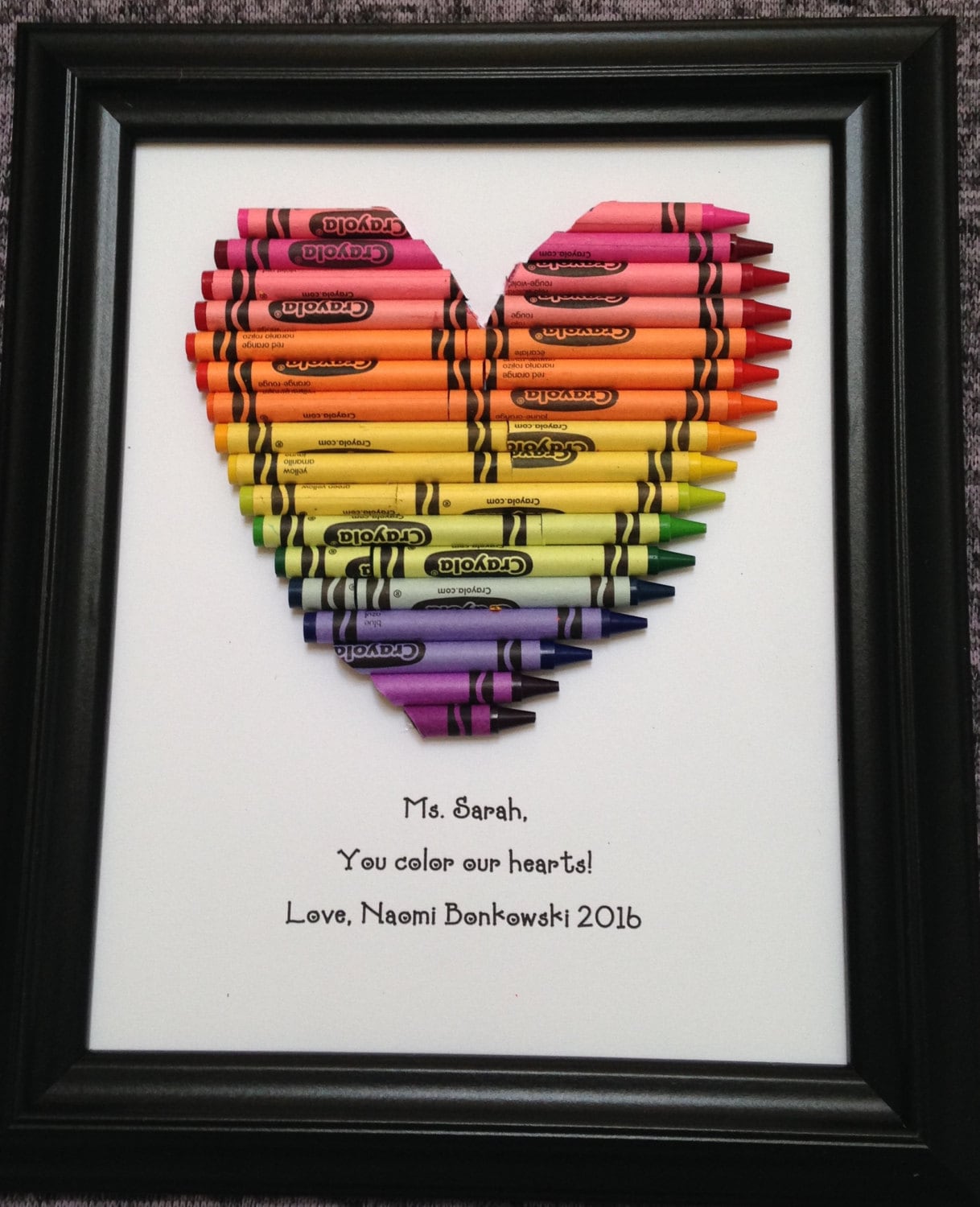 Teacher Appreciation Gift Crayon Heart Art Teacher