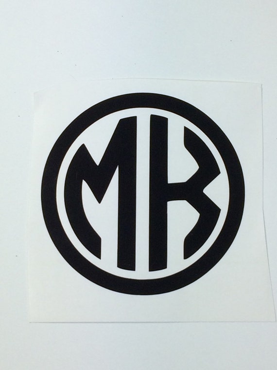 2 Letter Monogram Decal Two Letter Monogram Circle Monogram