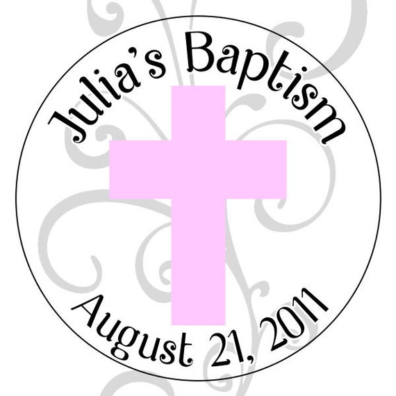 custom baptism stickers baby baptism stickers pink cross