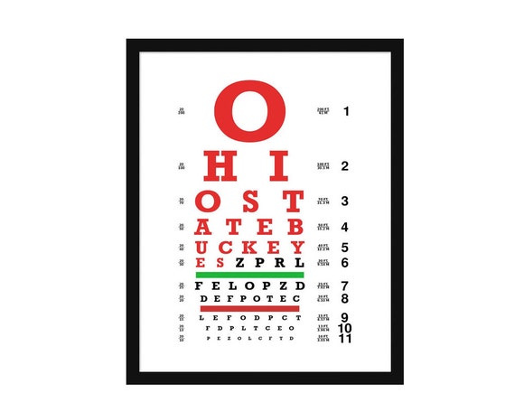 eye chart ohio state art print wall art by davidsphotography