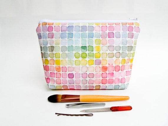 Rainbow Watercolor Large Pencil Case -