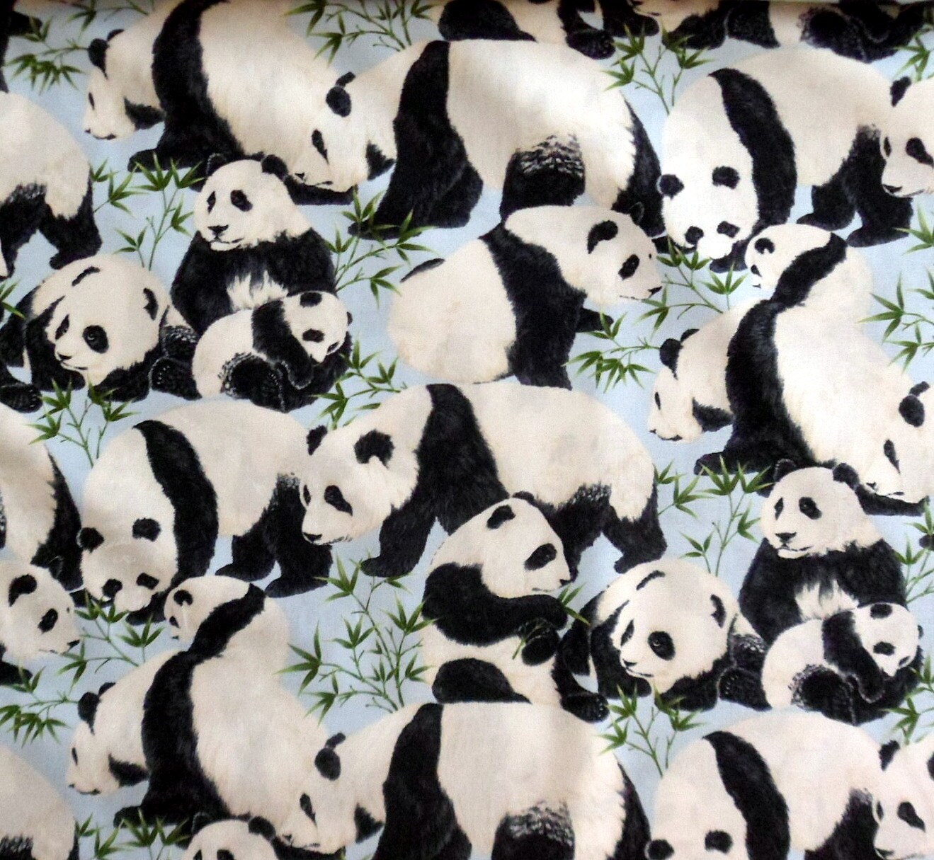 Panda Bear Fabric Cotton Material with Panda Bears Timeless