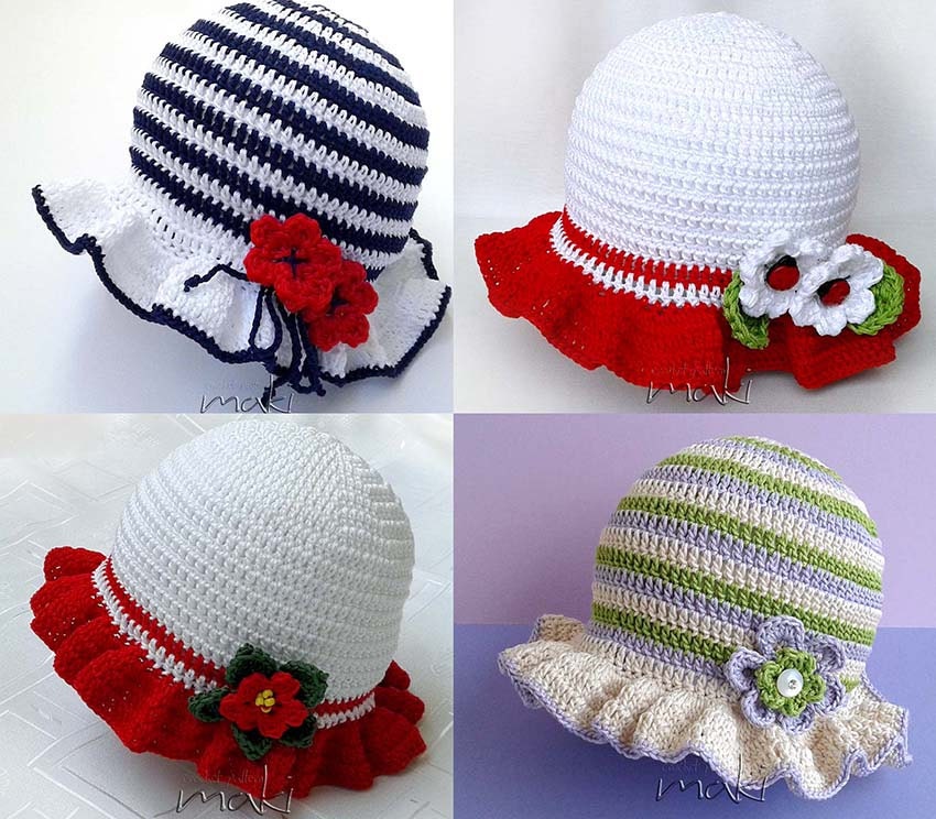 ELLA baby summer hat crochet pattern Summer baby hat crochet