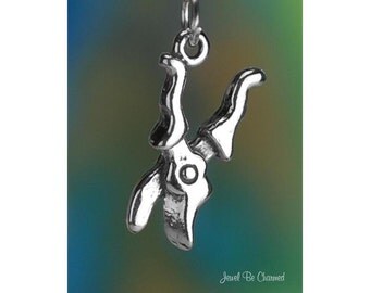Sterling Silver Pruning Shears Charm Gardening Tool Pruners Solid .925