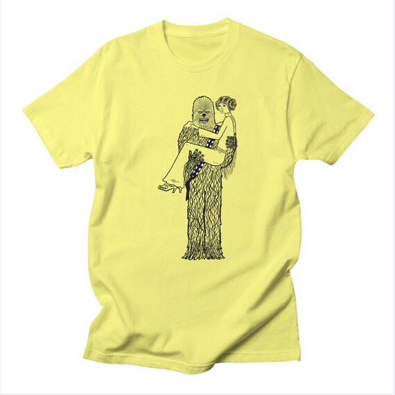 Chewy Finds a Girlfriend - Mens / Womens - Star Wars inspired - parody - Pop Culture - humorous / funny T-shirt / Tee - iOTA iLLUSTRATiON