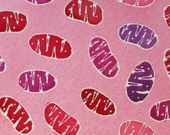 Pink Mitochondria - original watercolor painting