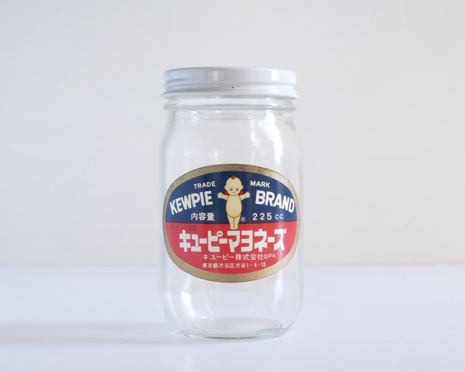 Vintage Kewpie Brand mayonnaise jar 1972 Japanese