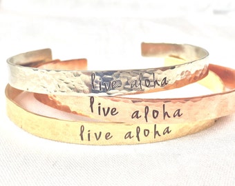 Live Aloha, Hawaii Jewelry, Live Aloha Bracelet, Hawaiian Jewelry, Graduation Gift, natashaaloha, Beach Bracelets