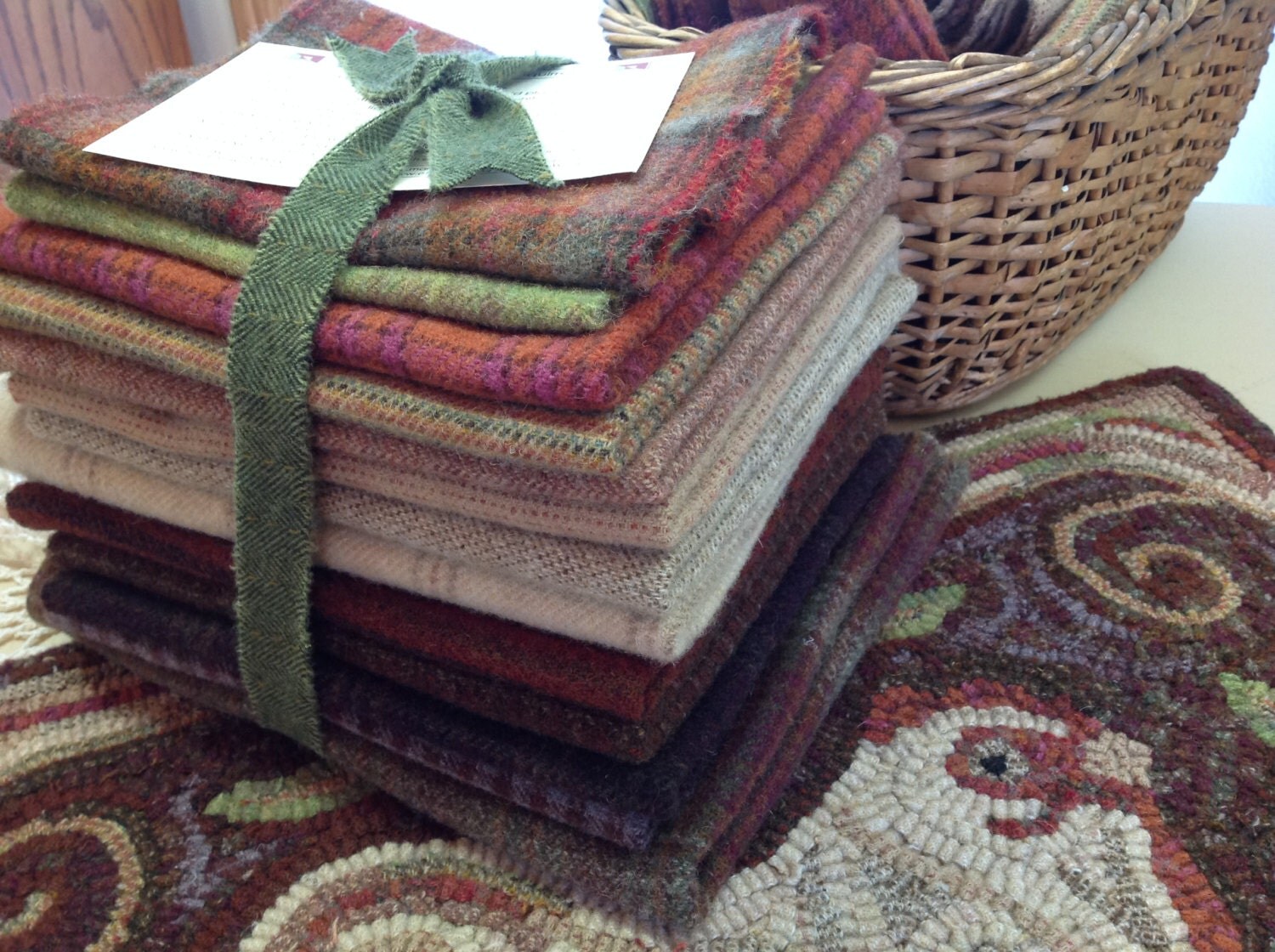 WOOL PACK, Wool Bundle for Rug Hooking and Applique, WP201, Folk Art