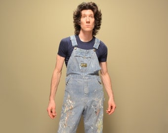vintage 60s 70s overalls Washington Dee Cee painter distressed artist 1960 1970 sanforized overalls denim overalls small S