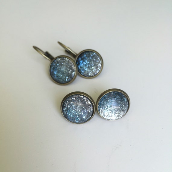 druzy crystal earrings dangle or post vintage by afdgifts
