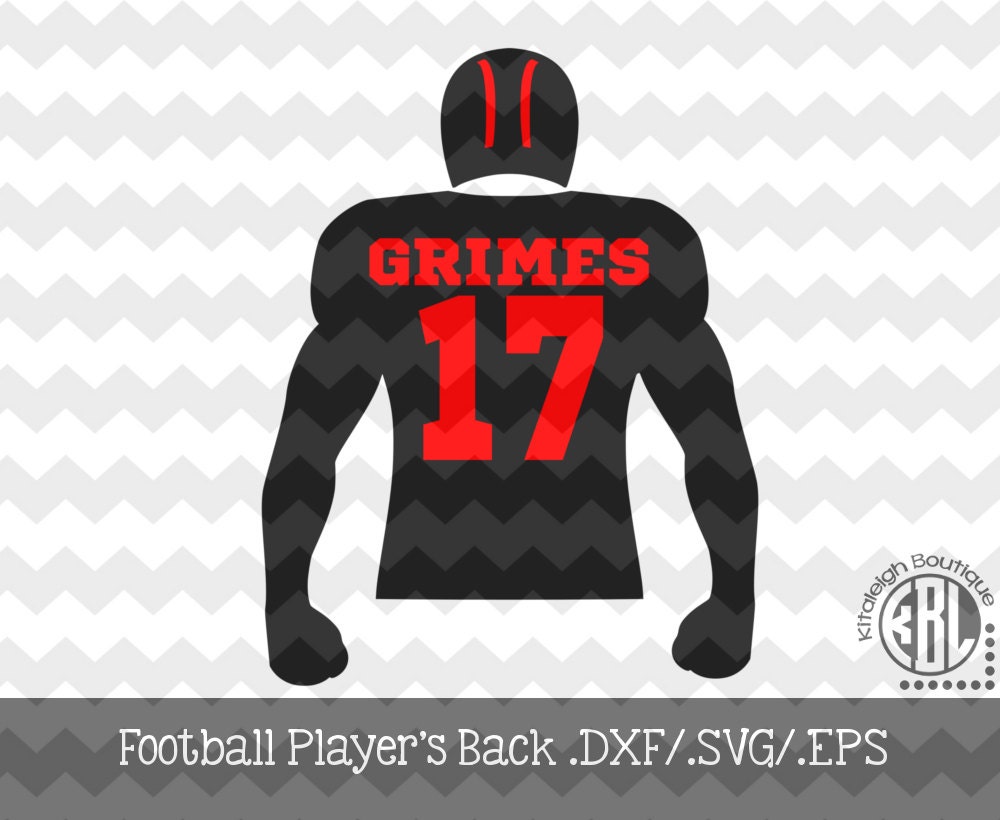 Football Player’s Back Decal Files .DXF/.SVG/.EPS for