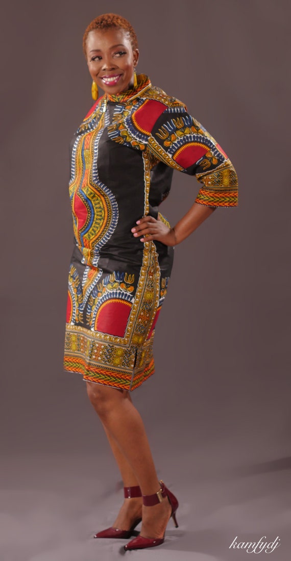 red and black traditional attire