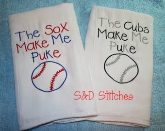 Chicago Cubs Baby Personalized Burp Cloth Personalized St. Louis Cardinals White Sox