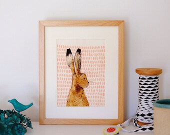 A5 Giclee print: Hare illustration