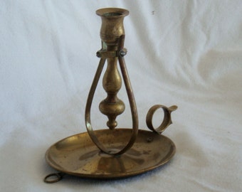 Vintage Ship's Brass Gimbaled Candleholder : Tabletop or Sconce