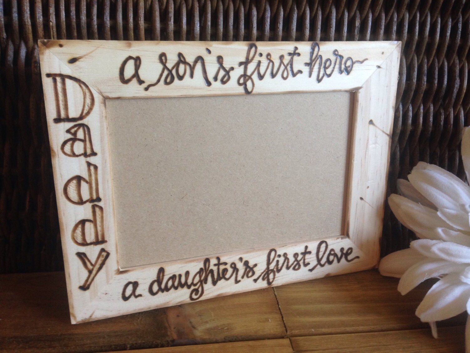 Father's Day gift for Dad Custom Rustic Wood Frame for