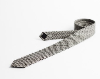 Skinny tie, grey tie with pattern