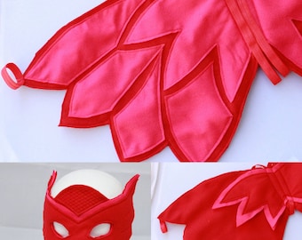 Owlette Wings and Mask - Felt wings and Mask owlette - Owl felt wings - Owlette Costume - Owlette Birthday
