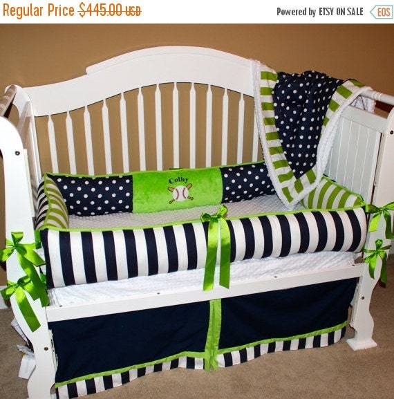 Memorial Day Sale Colby custom baby bedding 6 pc by BabiesNBaubles