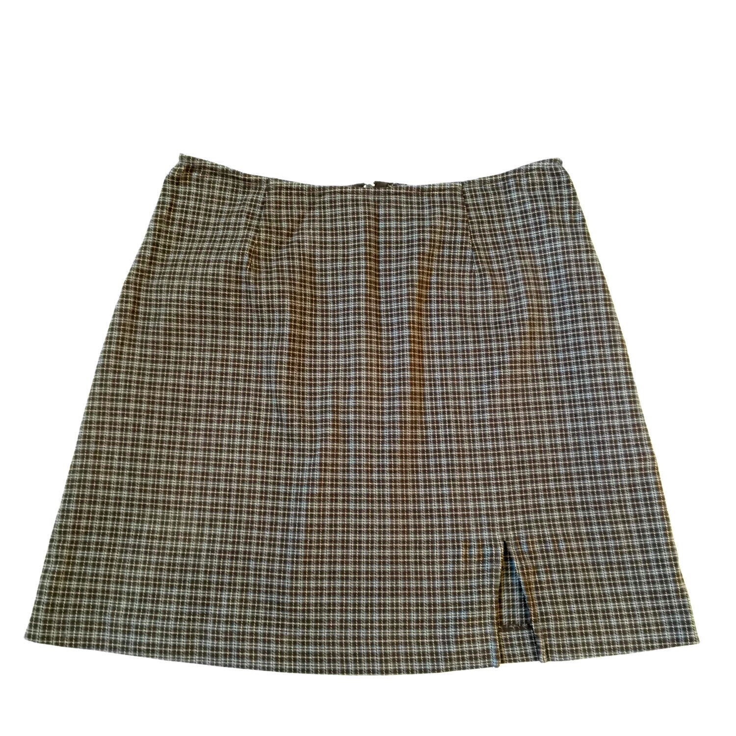 90s Grunge Plaid Mini Skirt