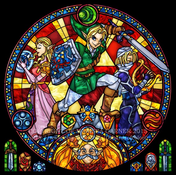 Items similar to Rose Window Zelda: Ocarina of Time - Stained Glass ...