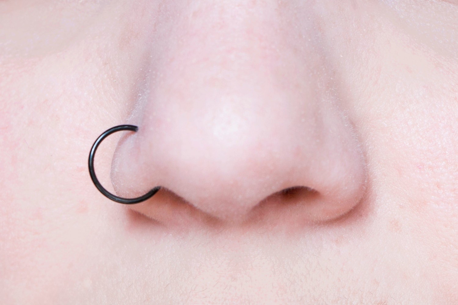 Extra Large Hoop Fake Nose Ring 20 Gauge Black Nose Cuff