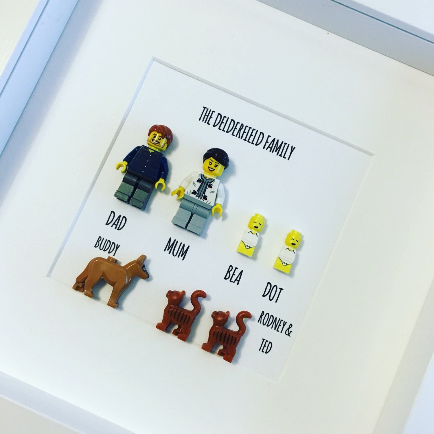 Personalised Lego mini figure Family Frame. by SWEETINDIGO on Etsy