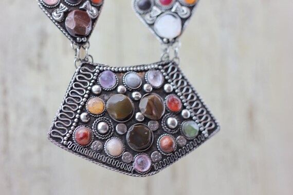 TRIBAL NECKLACE- Afghan jewellery- Statement Necklace- Healing Crystal- Long Necklace- Hippie Jewelry- Agate jewelry- Handmade- Bespoke