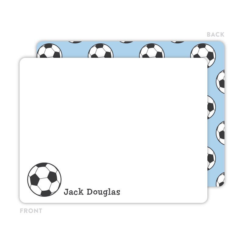Soccer Note Cards Personalized Flat Note Cards Soccer