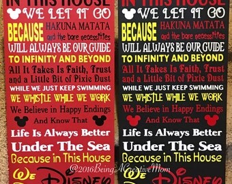 In This House We Do Disney handmade wood sign