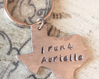 I run 4 Necklace-Hand stamped-Personalized- Running buddy or Runner. State blanks. Support I Run 4