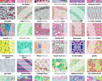 Lilly Pulitzer Pattern Vinyl (Indoor, Outdoor, Glitter, Heat Transfer, Glitter Heat Transfer) Lamination available Mask not included