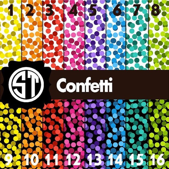 Confetti patterns printed vinyl or heat transfer vinyl iron