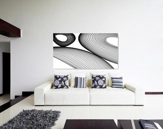 Abstract Black and White 21-38-14. Contemporary Unique Abstract Wall Decor, Large Contemporary Canvas Art Print up to 72" by Irena Orlov