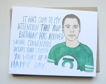 Big Bang Theory// Sheldon Birthday Card