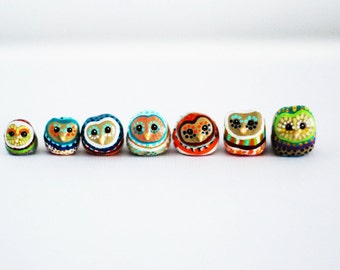 Customize Your Owl / Barn Owl Totem / Owl Study / Colorful / Geometric / Owl Figurine / Choose Your Owl