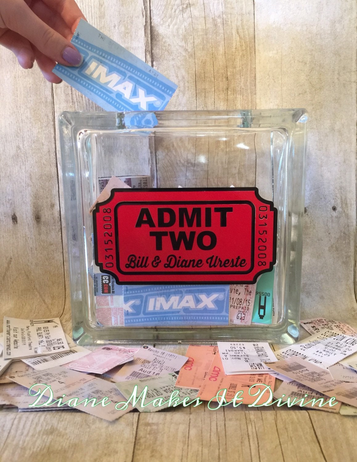 Personalized Ticket Stub Display ticket stub holder ticket