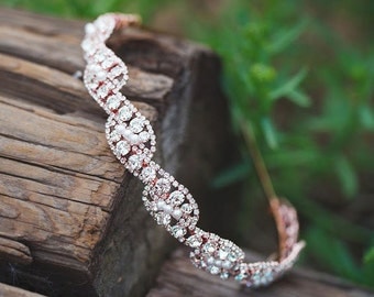 Headband - wreath with pearls, gold main image 0