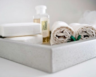 Concrete Valet Tray 12" / Vanity Tray / Desk Organizer / Bathroom Organization / Catchall Tray / Key Tray / Pocket Dump Tray