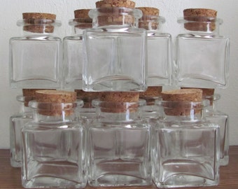 24 Jars with Corks, Small Jars with Corks, Favor Jars, Glass Jars, Craft Jars, Jars to Decorate, Gift Jars