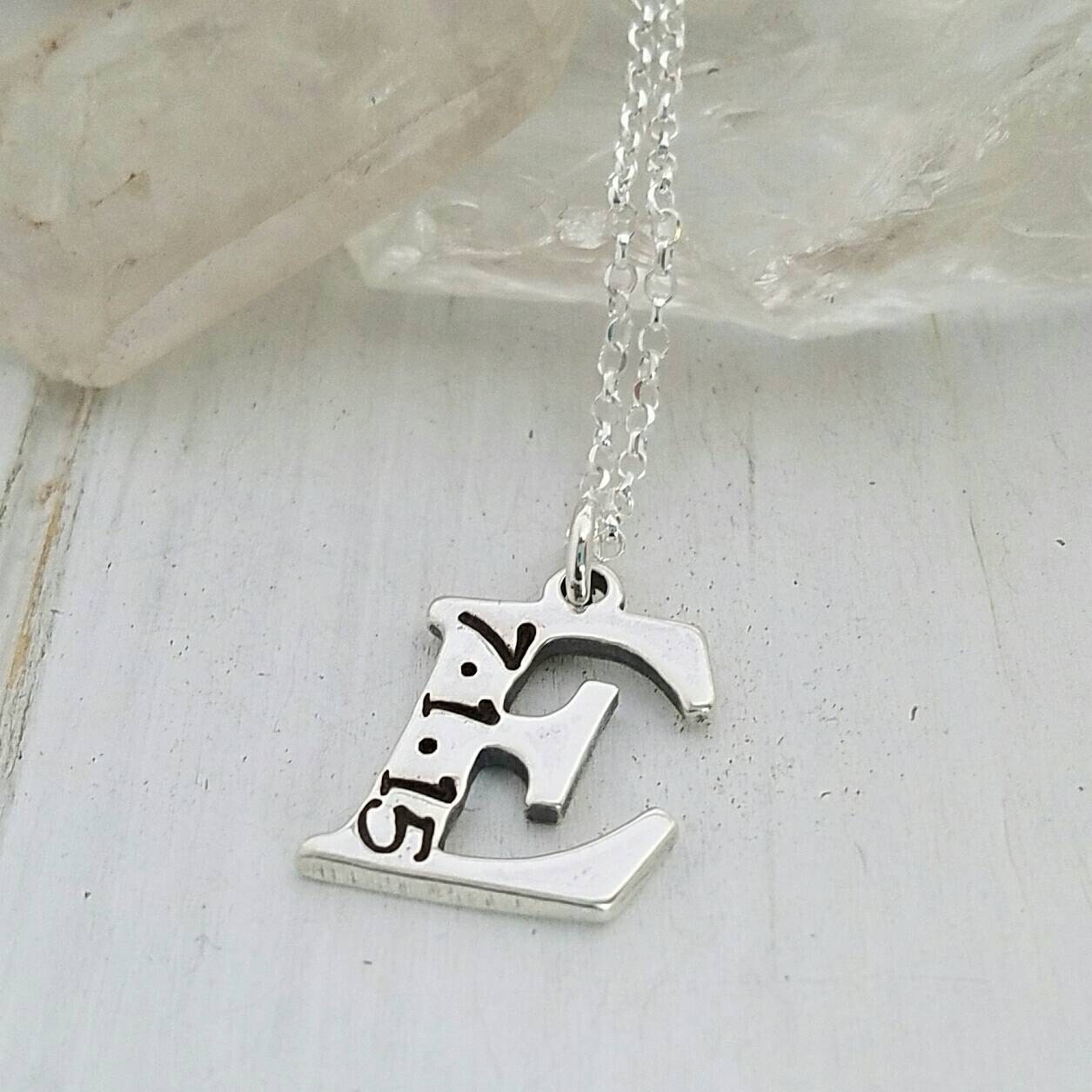 Letter Initial Necklace Sterling Silver by EverythingInitials