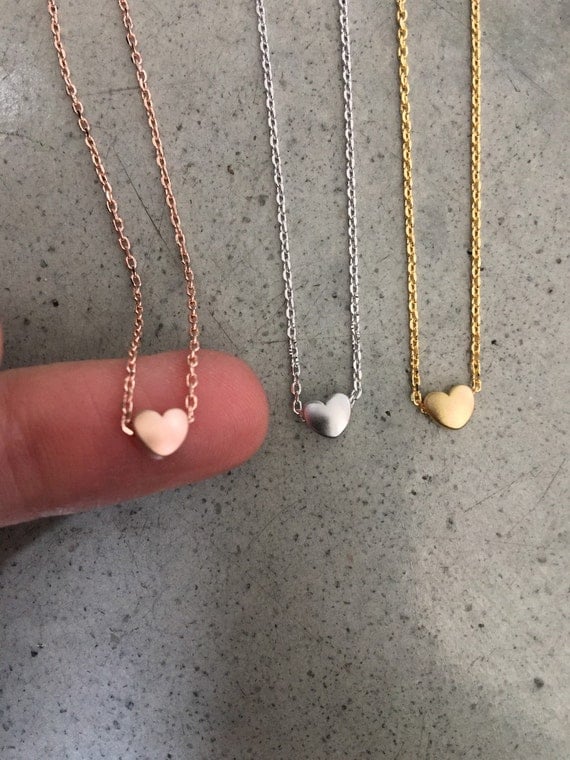 Little Gold Heart Necklaces Heart Jewelry Personalized