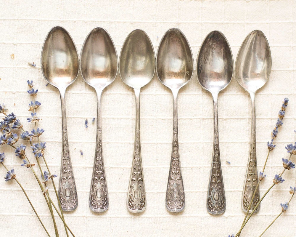 Vintage Silver Plated Teaspoons a set of 6 Kitchen