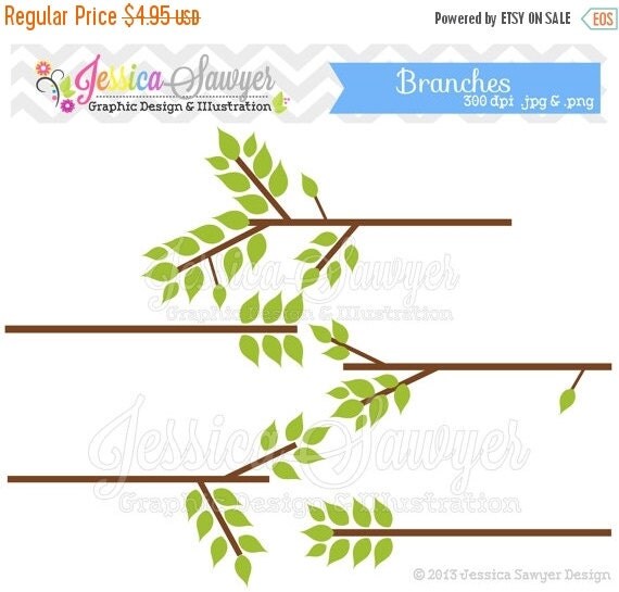 80% OFF - INSTANT DOWNLOAD, branch clipart or tree clipart for personal and commercial use Il_570xn