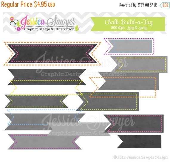 80% OFF - INSTANT DOWNLOAD, build a flag chalk digital frame, stitched printable tag, banner clip art, tag clipart, for scrapbooking, comme Il_570xn