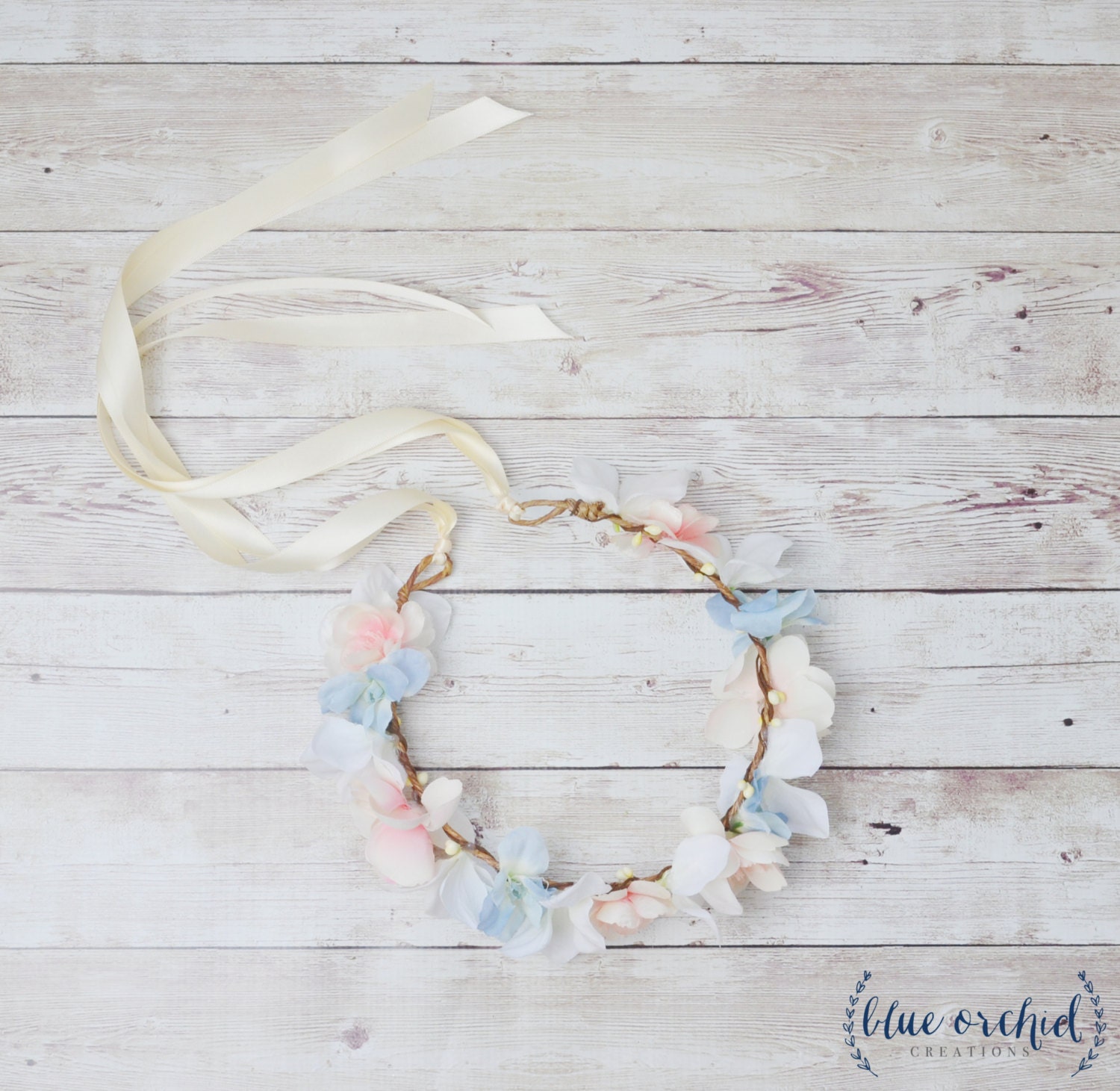 Flower Girl Crown Silk Flower Crown Flower by blueorchidcreations